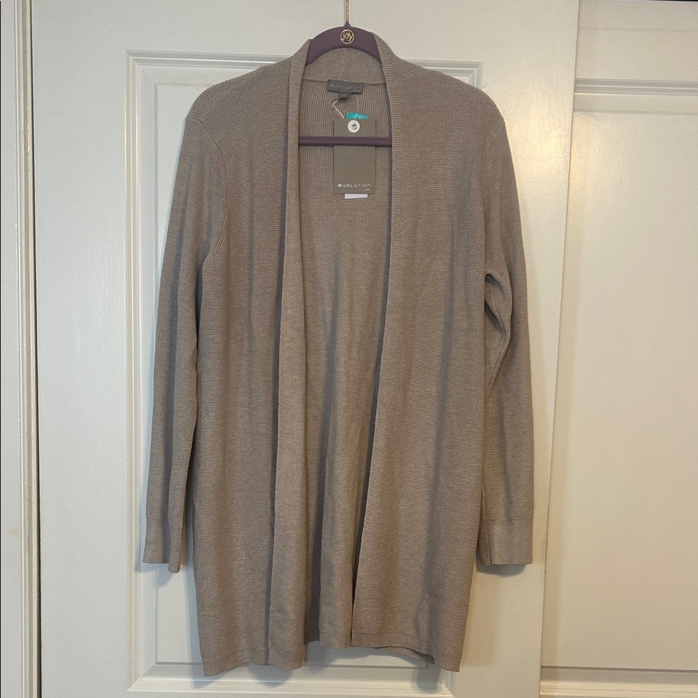 Evolution Women's Cardigan - tan colored. NWT